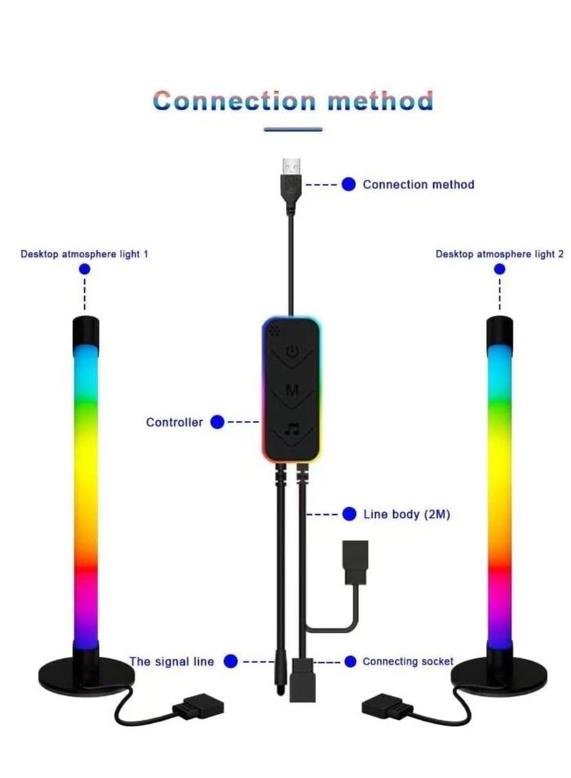 Smart RGB LED Light Bars, Ambient Lighting, Bluetooth Monitor Flow Light Bars with APP Control, Color Gaming Light Bar for TV/Room Decoration/Movie/PC