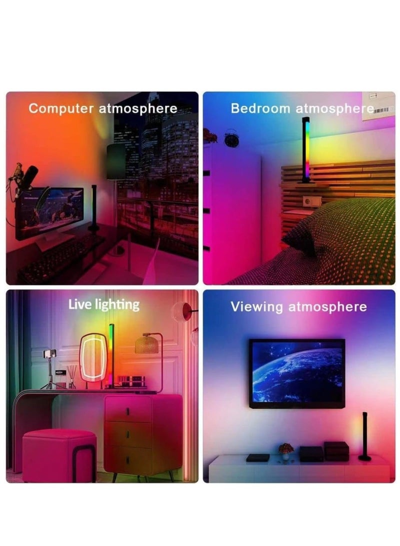 Smart RGB LED Light Bars, Ambient Lighting, Bluetooth Monitor Flow Light Bars with APP Control, Color Gaming Light Bar for TV/Room Decoration/Movie/PC