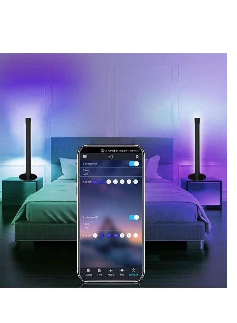 Smart RGB LED Light Bars, Ambient Lighting, Bluetooth Monitor Flow Light Bars with APP Control, Color Gaming Light Bar for TV/Room Decoration/Movie/PC