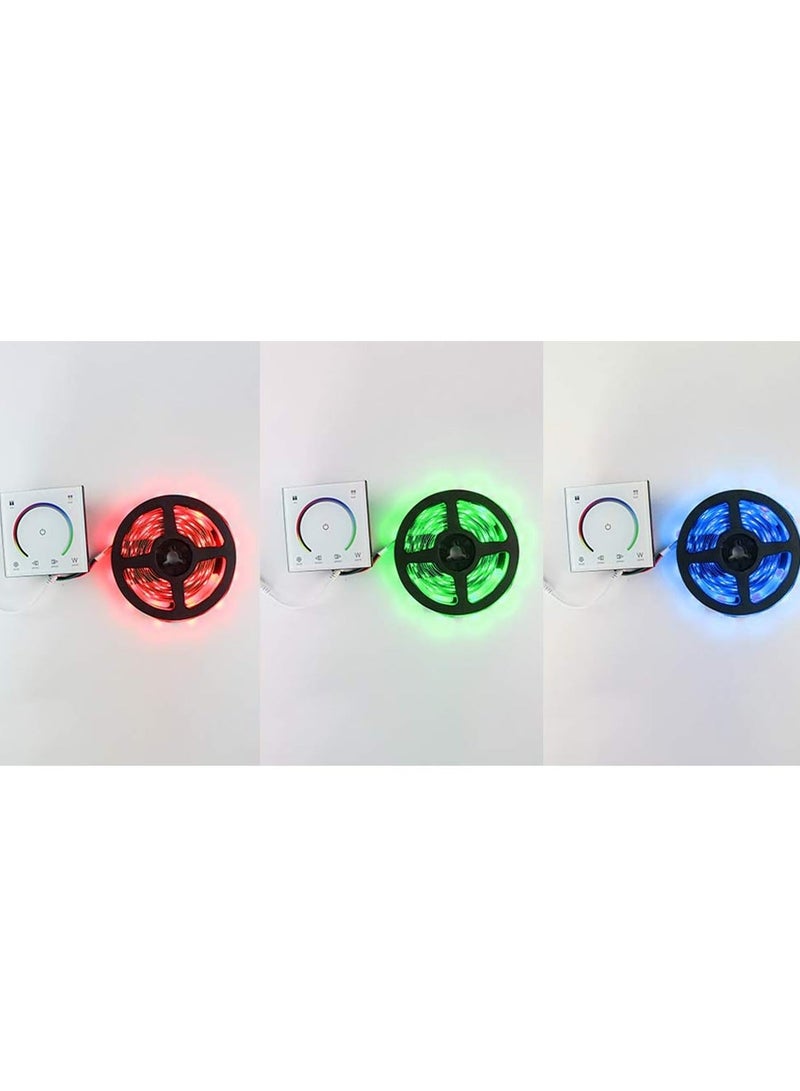 Light Dimmer Switch, LED Controller, Wall- Mounted Plastic Cover Touch Panel Switch for DC12V-24V 3528 2835 5050 Single Color Strip Lighting(RGB-Red, Green, Blue)