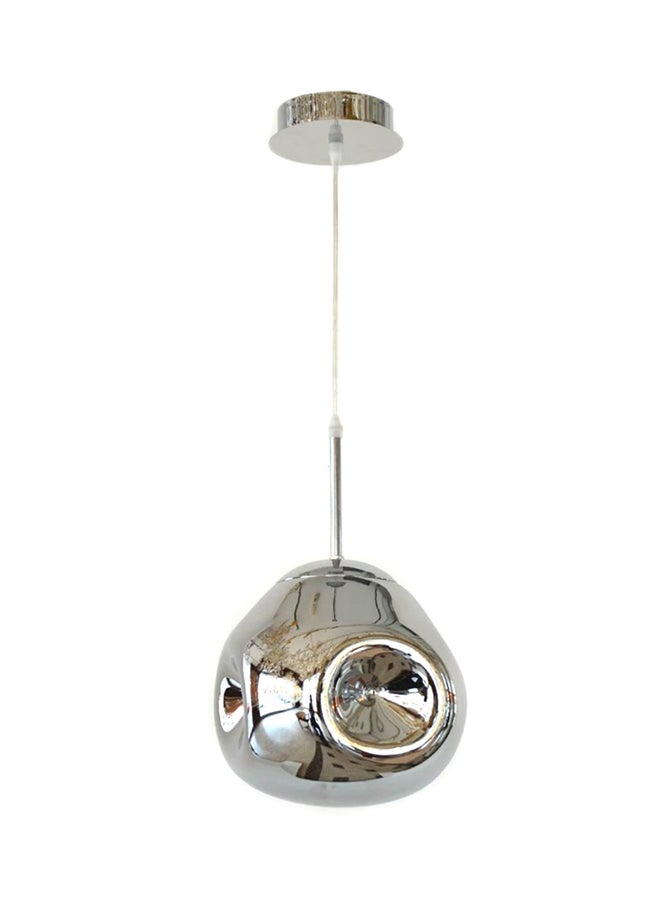 Indoor Glass Pendant Light Silver 20x24cm