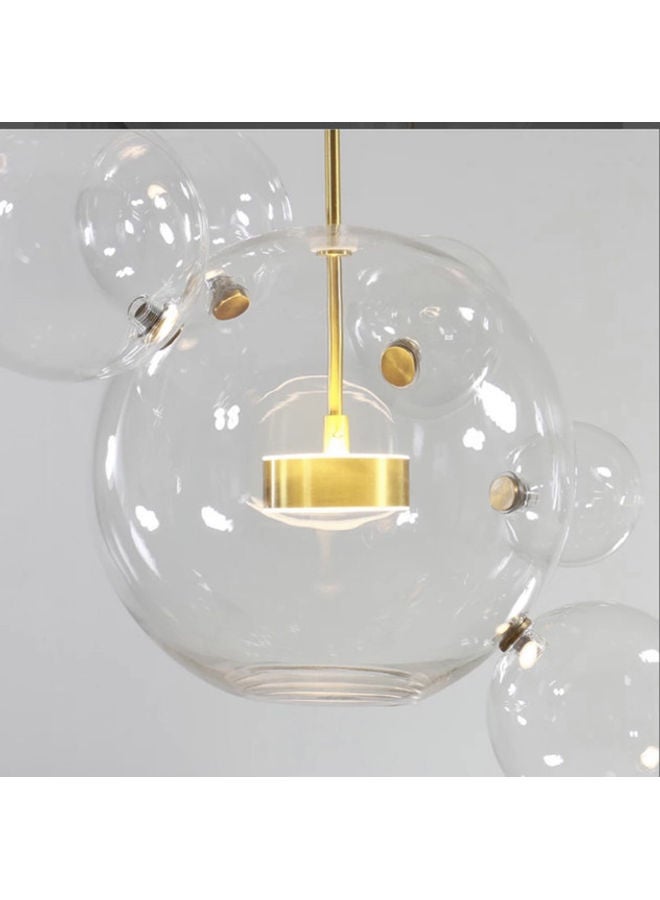 Contemporary Pendant Lamp Golden/Clear