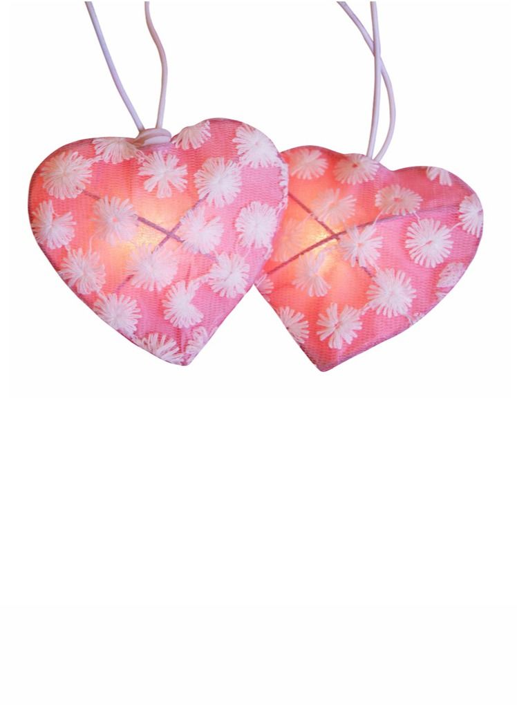 Heart-Shaped LED String Lights Light Pink 2M
