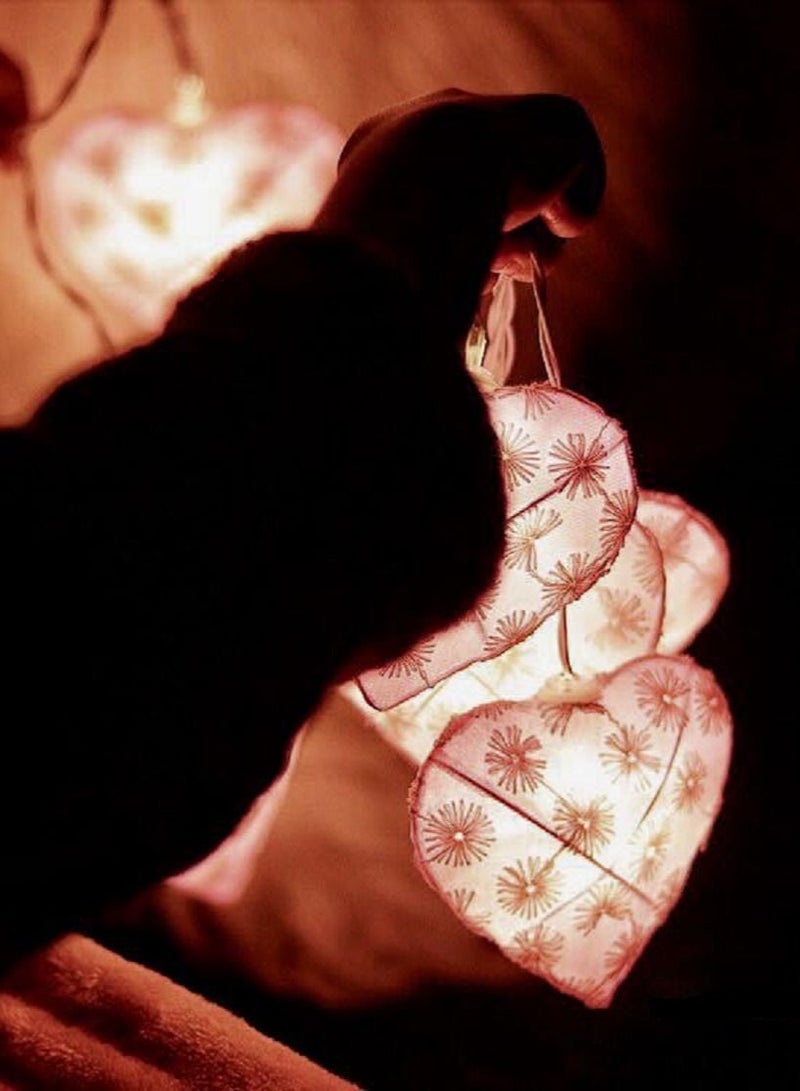 Heart-Shaped LED String Lights Light Pink 2M