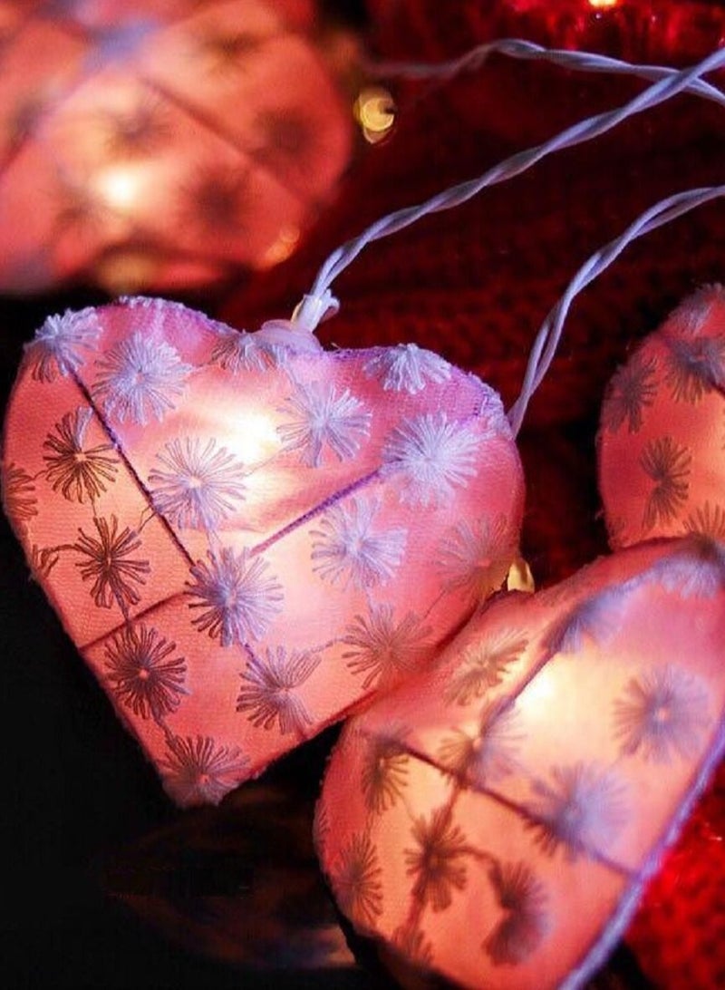 Heart-Shaped LED String Lights Light Pink 2M