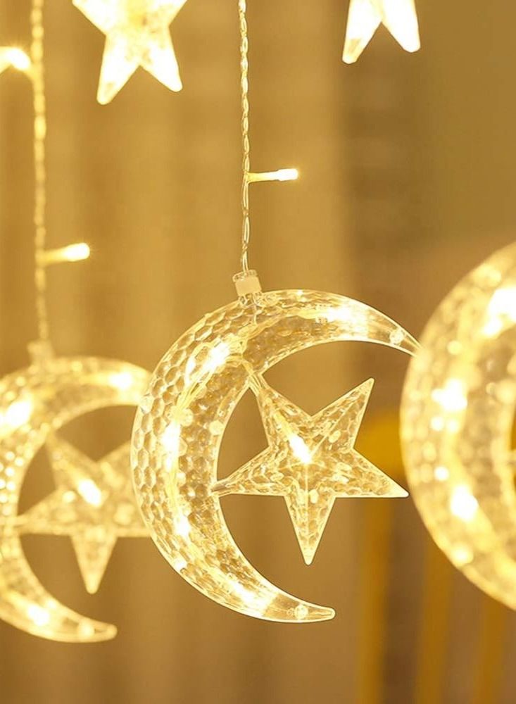 Moon Star Curtain LED Lights Ramadan Décor 2.5M