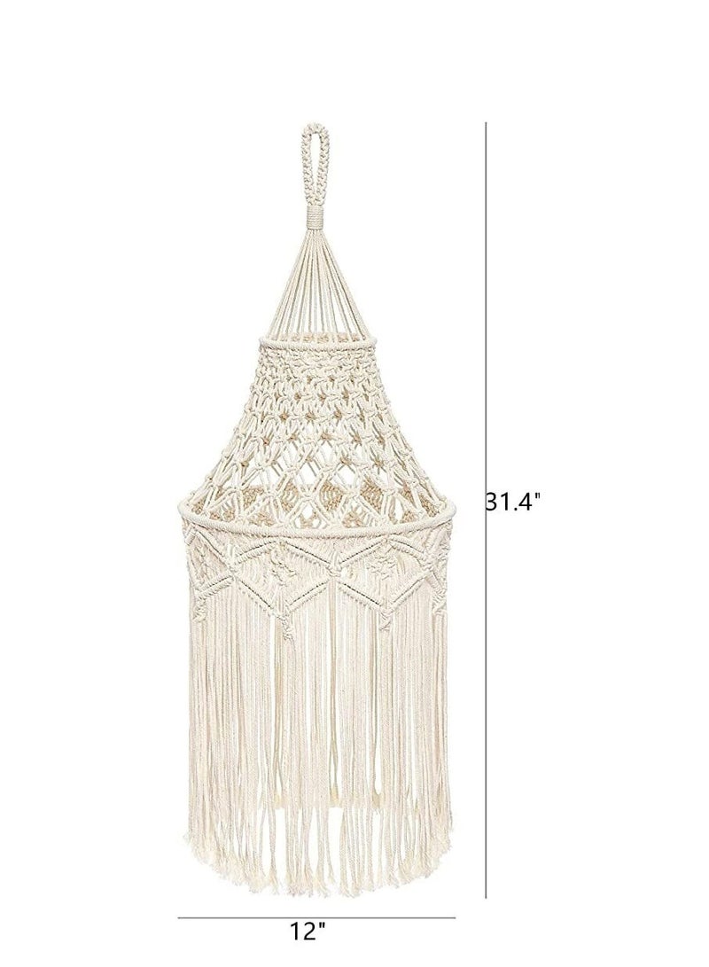 Macrame Lamp Shade Boho Hanging Pendant Light Cover Modern Office Bedroom Living Room Nursery Dorm Room Bohemian Home Decor