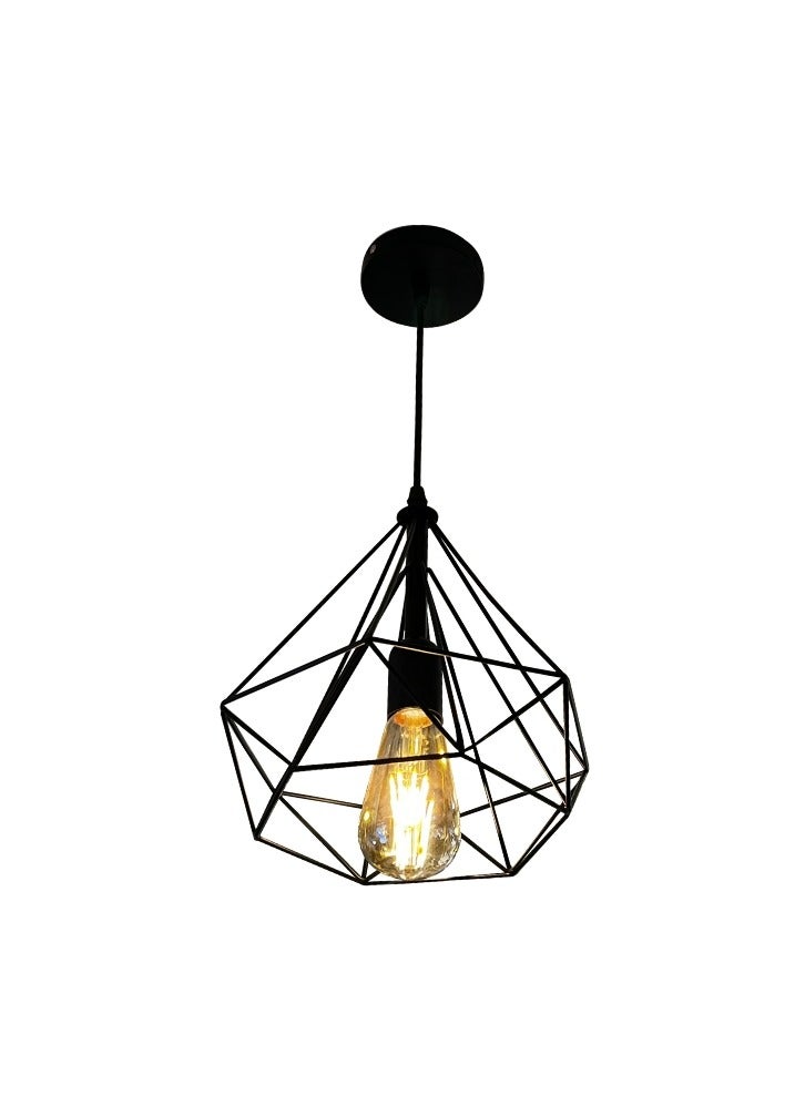 Metal Hanging Pendant Decorative Light Black