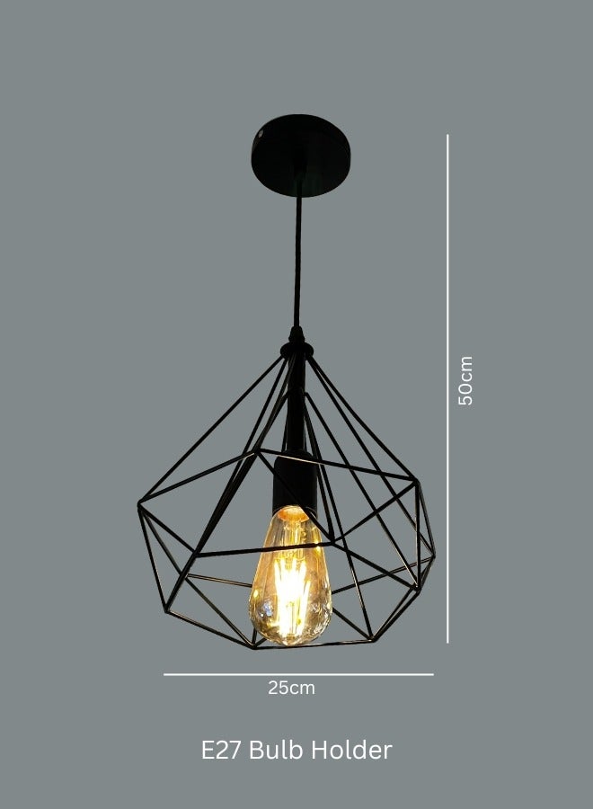 Metal Hanging Pendant Decorative Light Black