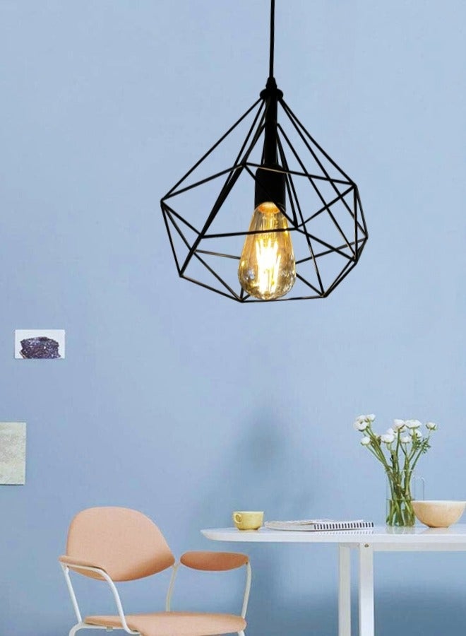 Metal Hanging Pendant Decorative Light Black