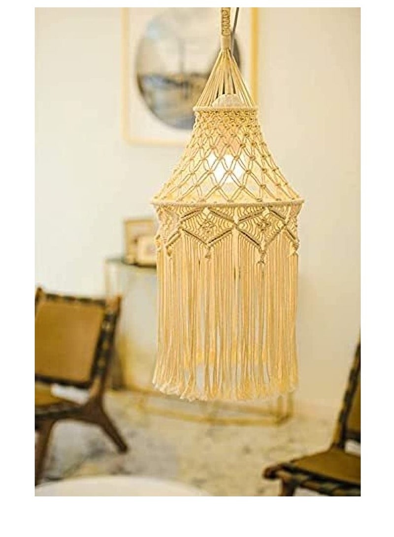 Macrame Lamp Shade Boho Hanging Pendant Light Cover Modern Office Bedroom Living Room Nursery Dorm Room Bohemian Home Decor