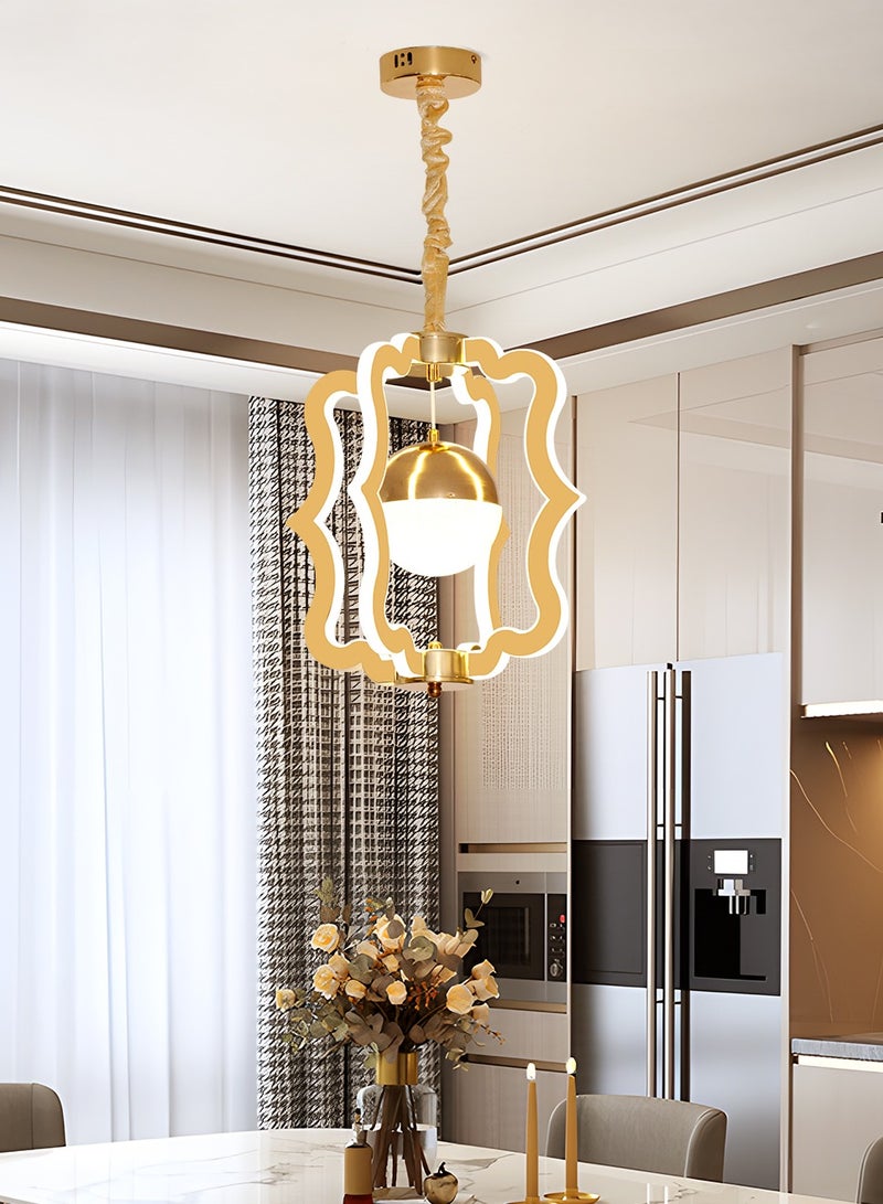 YATAI Modern LED Pendant Chandelier ,100W Three-Color Dimming Modern Elegance Pendant Light Fixture ,Acrylic Hanging Pendant Lighting LED Lamp for Dining Table, Restaurant ,Kitchen