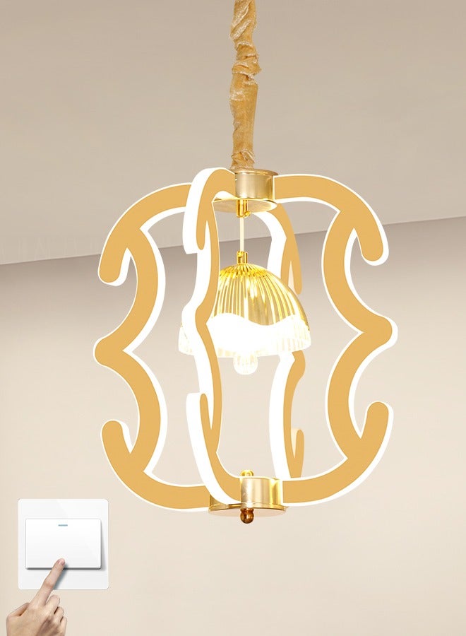 YATAI Modern LED Pendant Light Fixture ,3-Color Dimming Modern Elegance Chandelier , Golden Acrylic Hanging Pendant Lighting LED Chandelier Lamp for Dining Table, Restaurant ,Living Room,106W