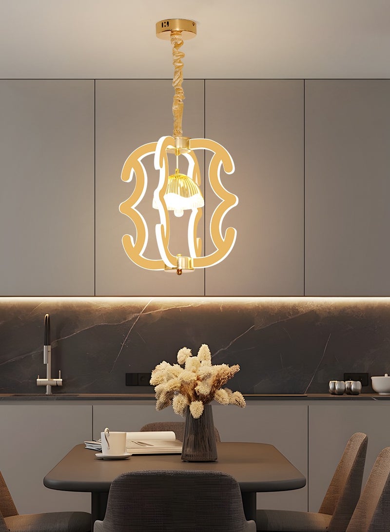 YATAI Modern LED Pendant Light Fixture ,3-Color Dimming Modern Elegance Chandelier , Golden Acrylic Hanging Pendant Lighting LED Chandelier Lamp for Dining Table, Restaurant ,Living Room,106W