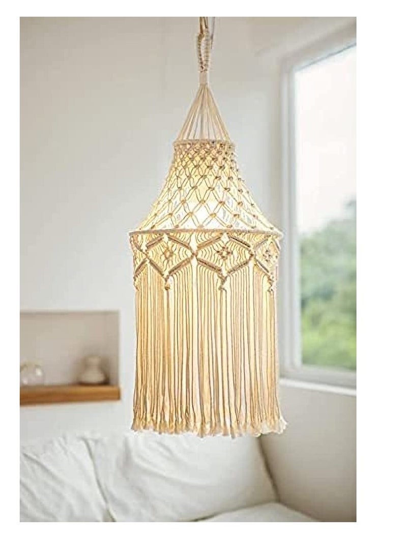 Macrame Lamp Shade Boho Hanging Pendant Light Cover Modern Office Bedroom Living Room Nursery Dorm Room Bohemian Home Decor