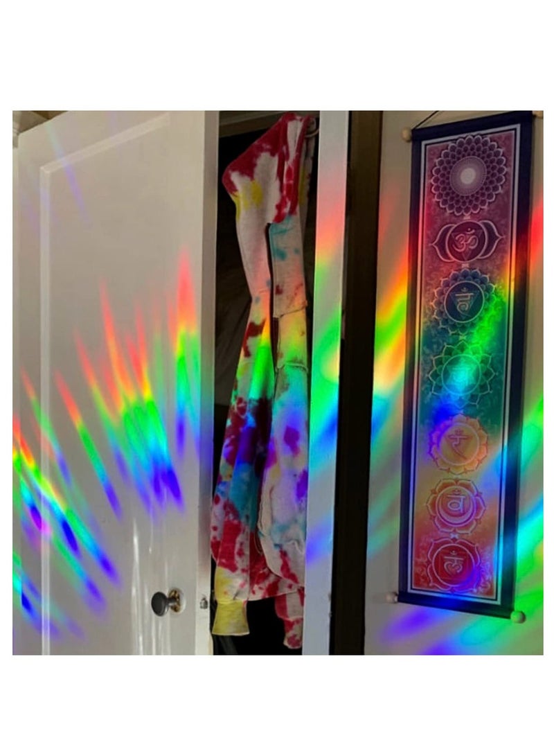 Crystal Ball Prism Suncatcher, 2pcs Window Hanging Glass Rainbow Sun Catcher Pendant Ornaments with Chain for Home, Office, Garden, and Car Decoration