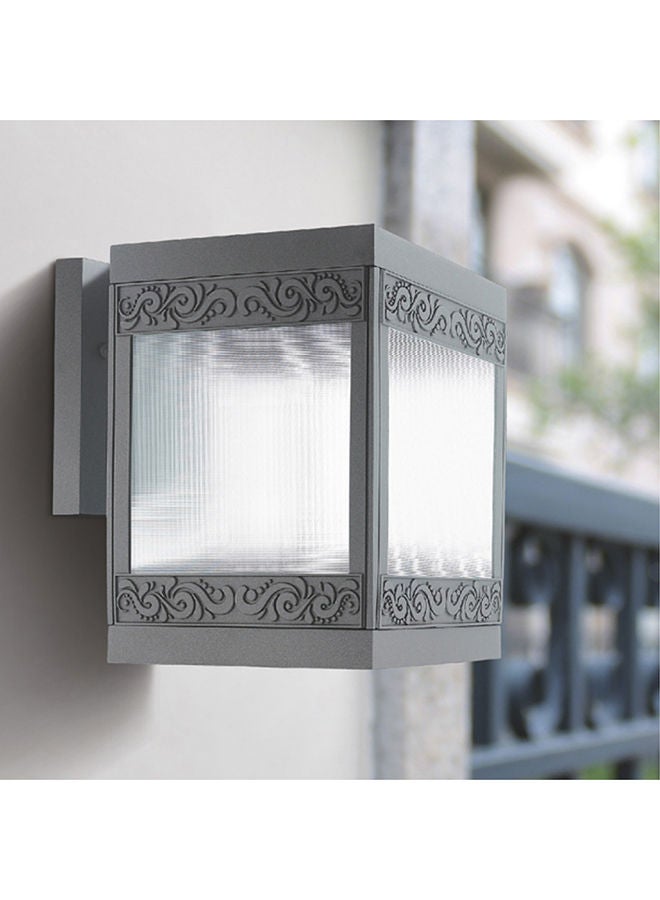 Outdoor Wall Light 6601- E27 Glass Diffuser - Dark Grey/Silver