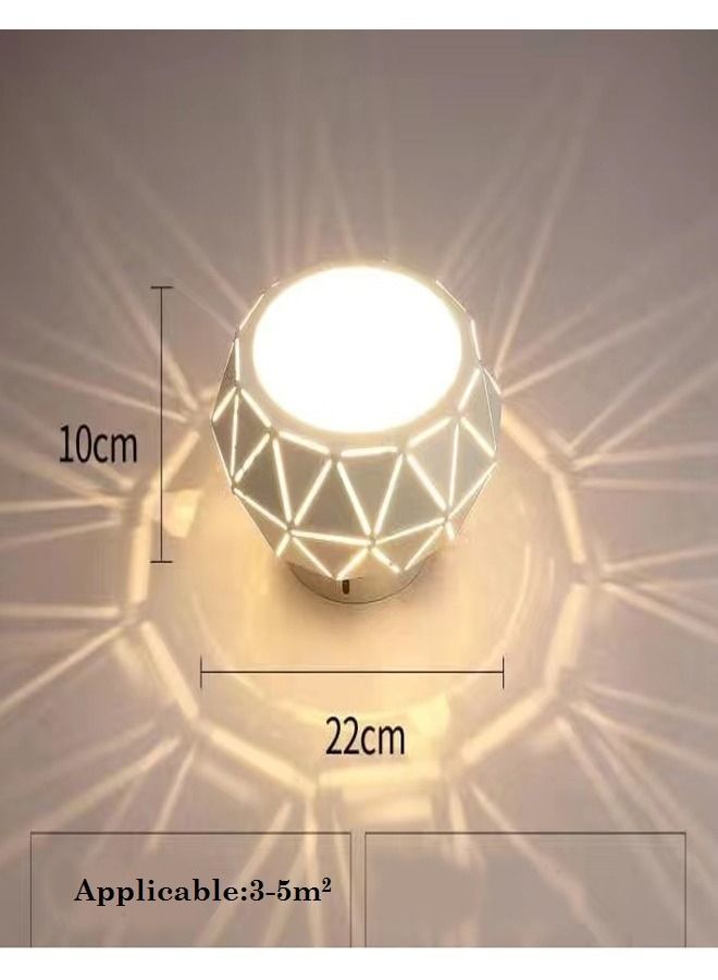 Modern Decorative Round Floral Design Ceiling Light Fixture LED Ceiling Lamp for Living Room Hallway Bedroom Home Office 22x10 cm