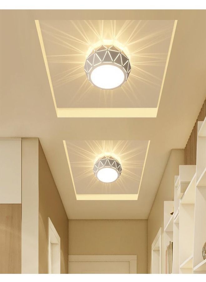 Modern Decorative Round Floral Design Ceiling Light Fixture LED Ceiling Lamp for Living Room Hallway Bedroom Home Office 22x10 cm