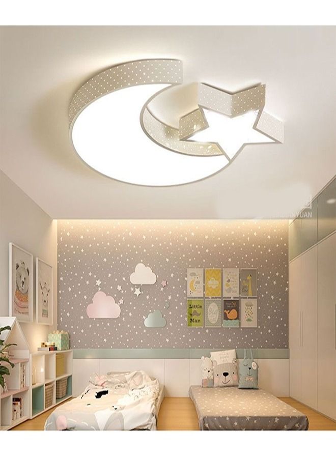 Modern Moon and Star Shape LED Acrylic Ceiling Remote Control Adjustable Dimming Light Lamp
