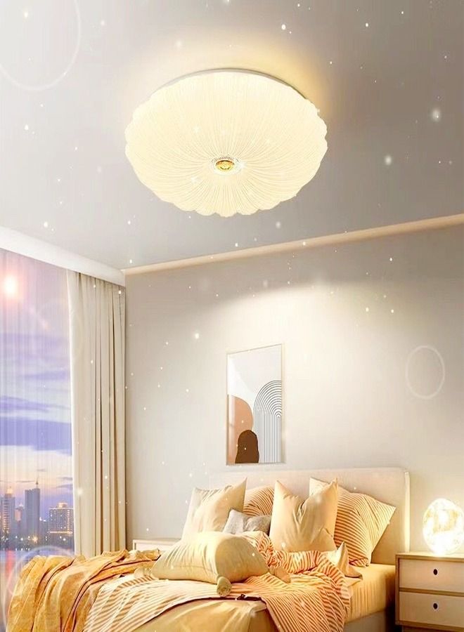 Modern Shell Shape LED Ceiling Lamp Acrylic Remote Control Adjustable Tri Color Dimming Light Lamp Ceiling Light Fixture 50x8 cm