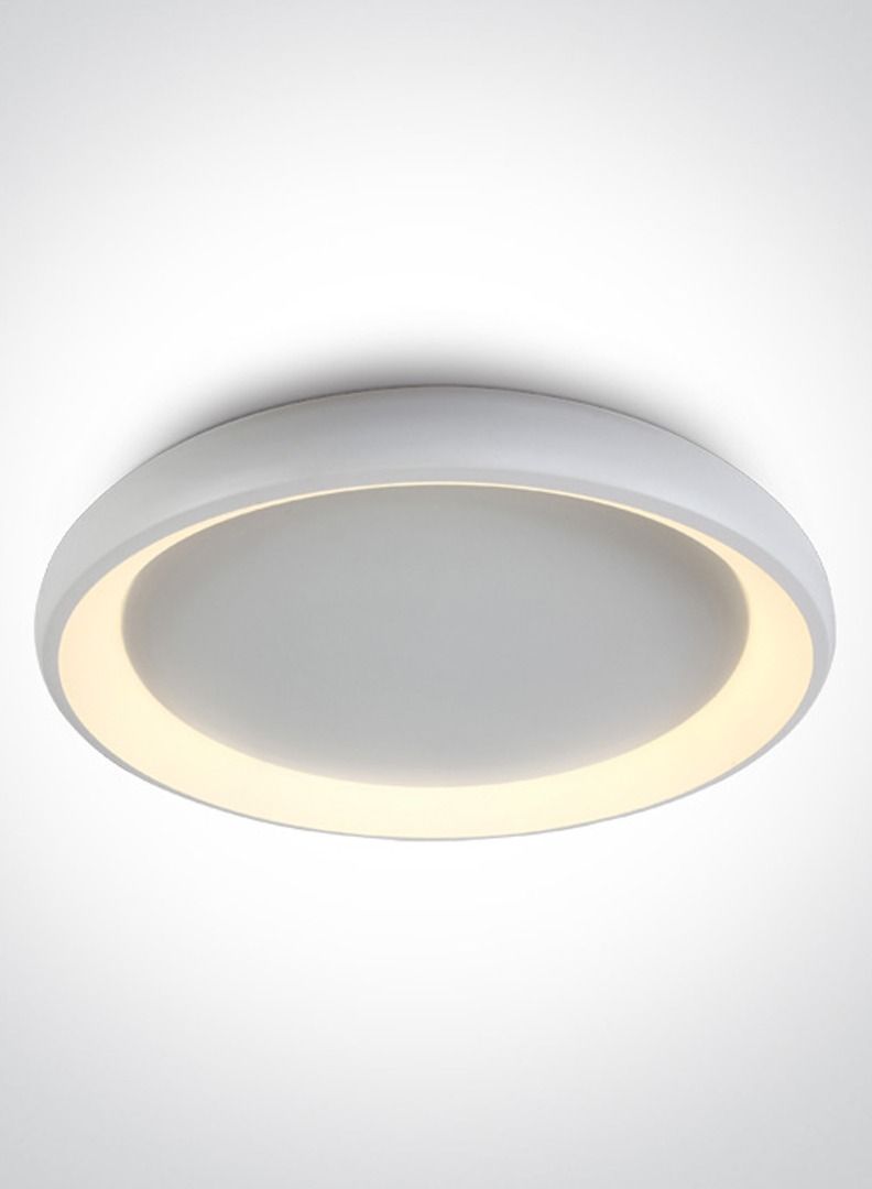 Circular Mounted LED Ceiling Lamp,50W and 4,250 Lumen,Dia:60cm,H:8.5cm,Ceiling Lamp for Bedroom/Kitchen/Dining/Living Room,White Finish,Warm White(3,000 Kelvin)IP20 with integrated 1200 MA driver