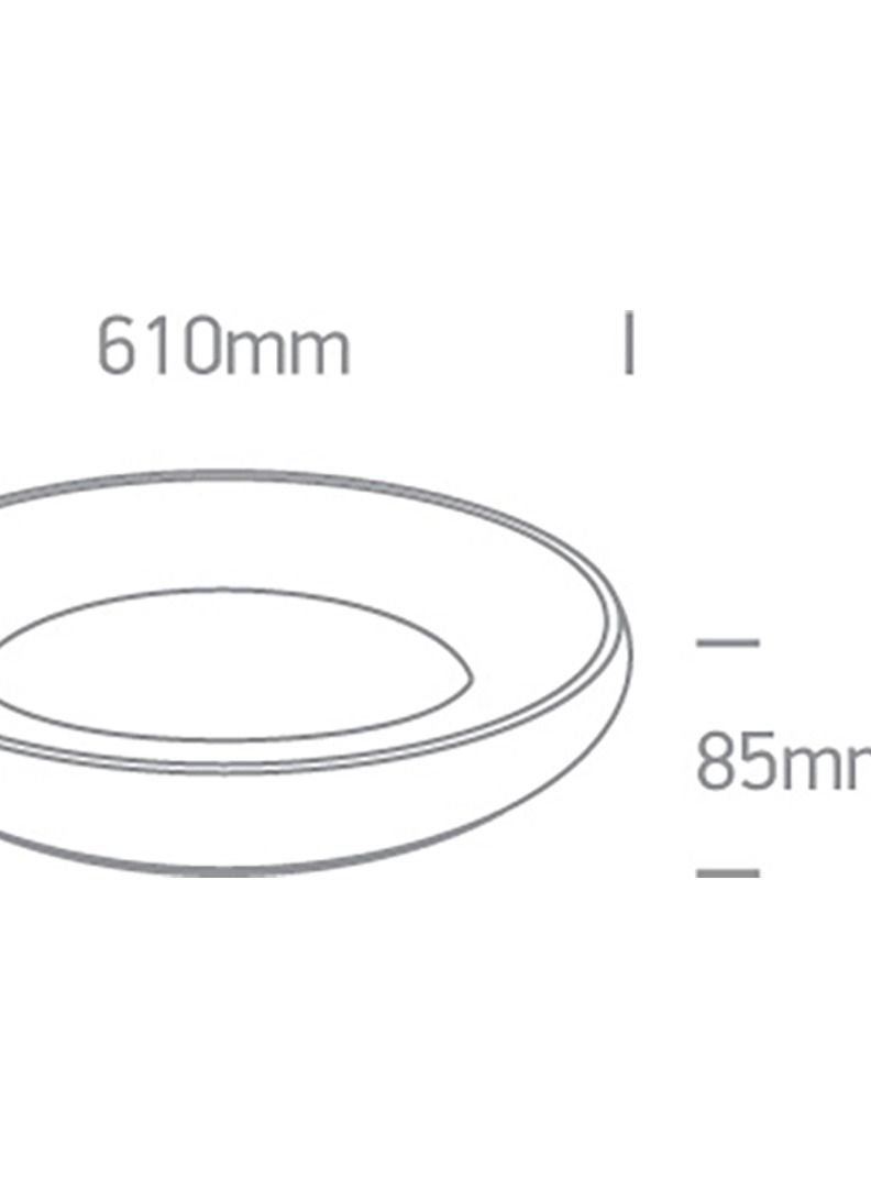 Circular Mounted LED Ceiling Lamp,50W and 4,250 Lumen,Dia:60cm,H:8.5cm,Ceiling Lamp for Bedroom/Kitchen/Dining/Living Room,White Finish,Warm White(3,000 Kelvin)IP20 with integrated 1200 MA driver