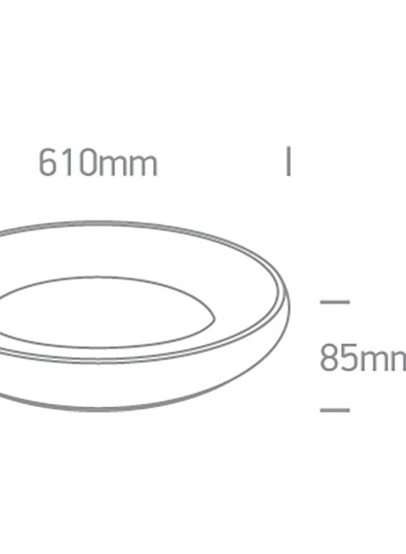 Circular Mounted  LED Ceiling Lamp,50W,4,250  Lumen, Dia:60cm and H:8.5cm,Ceiling Lamp for Bedroom/Kitchen/Dining/Living Room,Black Finish,Warm White (3,000 Kelvin)IP20 with integrated 1200MA driver