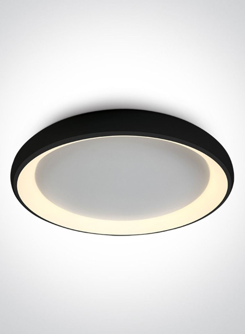 Circular Mounted  LED Ceiling Lamp,50W,4,250  Lumen, Dia:60cm and H:8.5cm,Ceiling Lamp for Bedroom/Kitchen/Dining/Living Room,Black Finish,Warm White (3,000 Kelvin)IP20 with integrated 1200MA driver