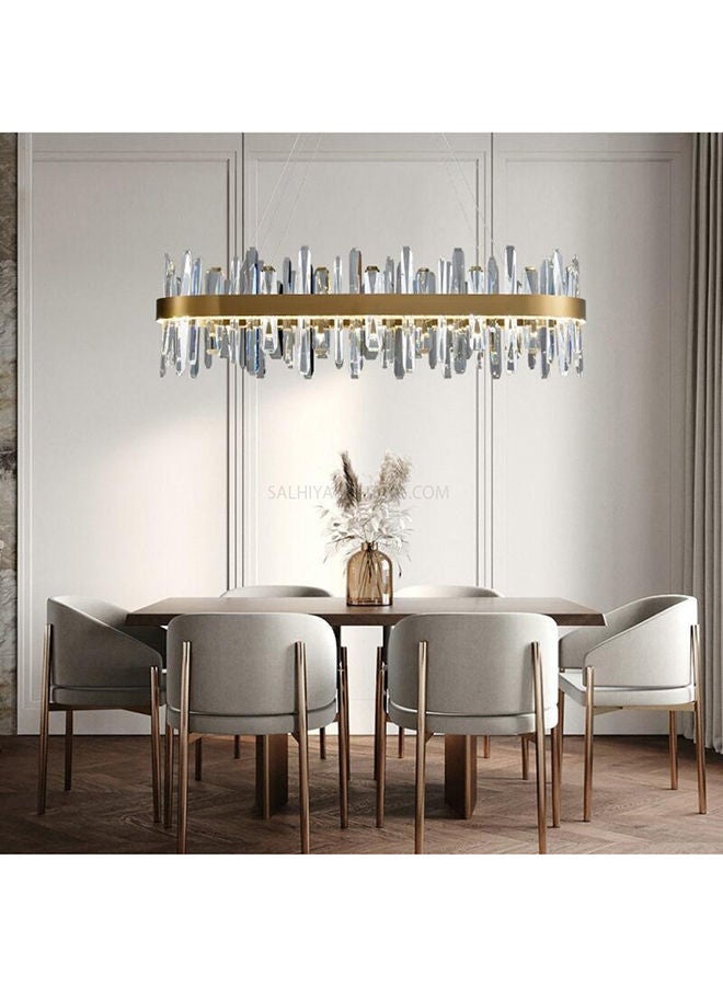 Modern 80LED Glass Iron Crystal Oval Pendant Light