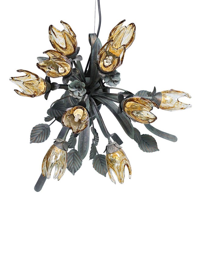 Slanting Flower Pot Chandelier Grey/Yellow