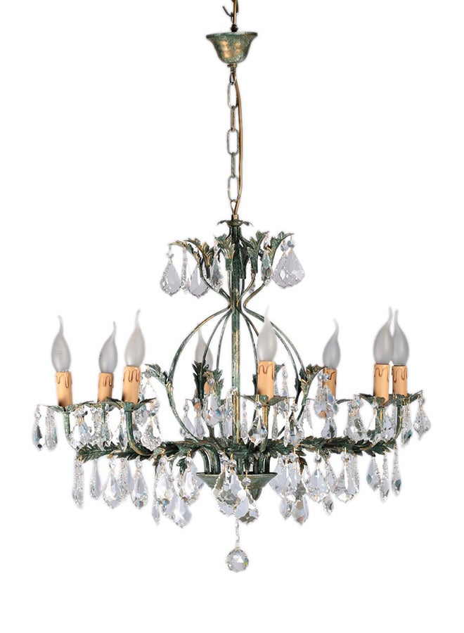 Candlelit Chandelier Green/White 60x55centimeter