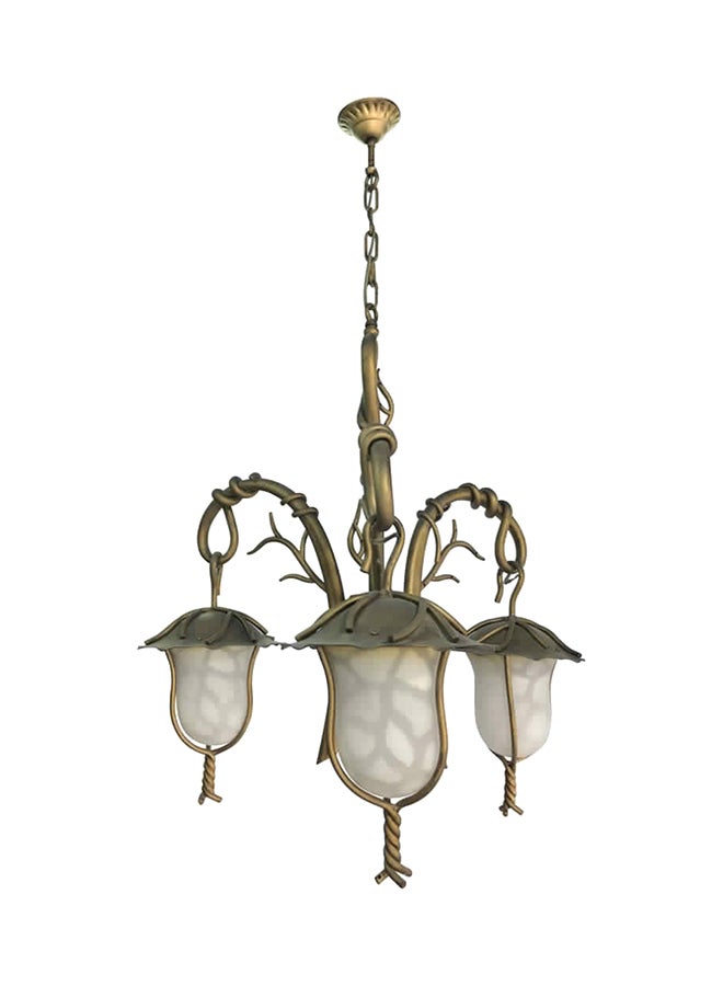 Glass Chandelier Gold/White 60x75cm