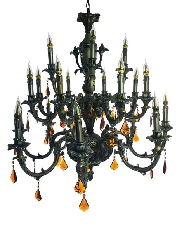 Candlelit Chandelier Lighting Bronze 100x110 centimeter