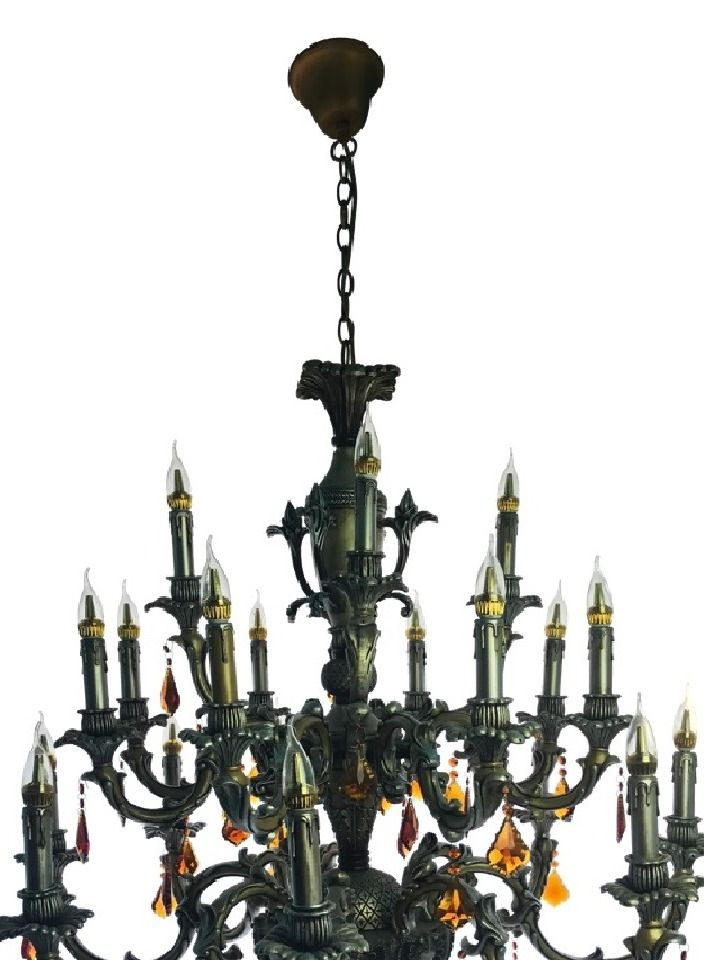 Candlelit Chandelier Lighting Bronze 100x110 centimeter