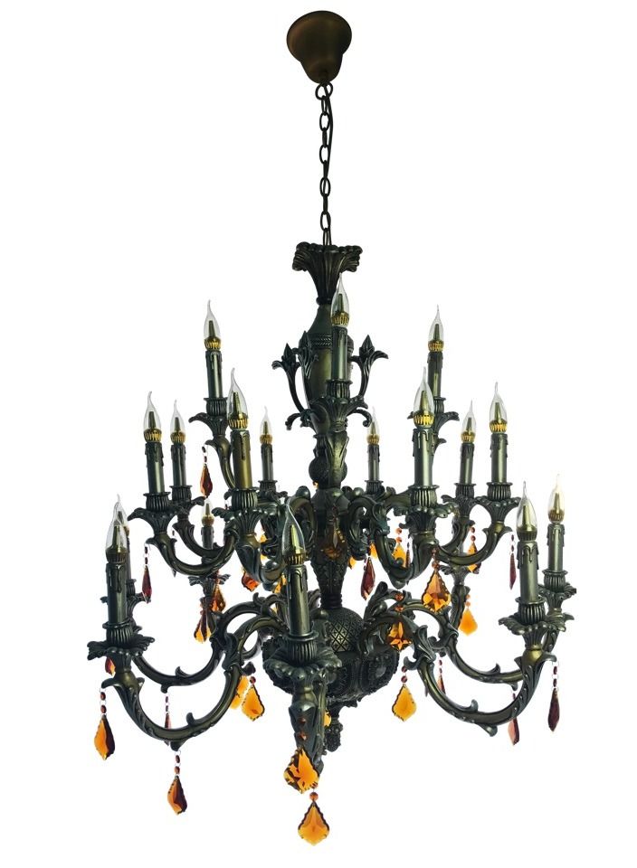 Candlelit Chandelier Lighting Bronze 100x110 centimeter