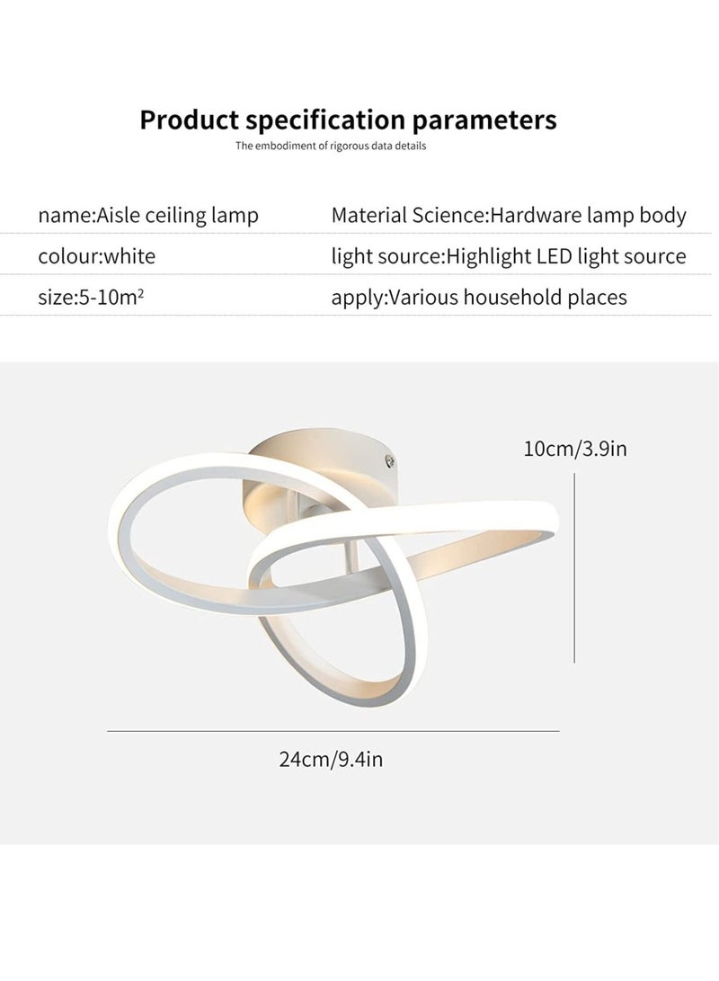 Modern LED Ceiling Light Round Geometry Ceiling Lamp Chic Chandelier Tricolor for Hallway Living Room Bedroom 24W Dia 25 cm White