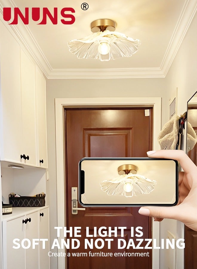 LED Ceiling Light Fixture,Golden Ceiling Light,Flushmount Ceiling Light,Bathroom Ceiling Light,Flush Ceiling Light For Hallway Entryway Bathroom