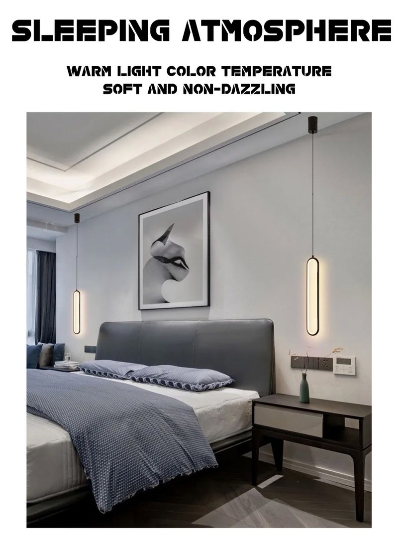 （Warm light）Bedside chandelier light luxury modern simple  room bedroom lamp minimalist long line creative living room background,pendant light