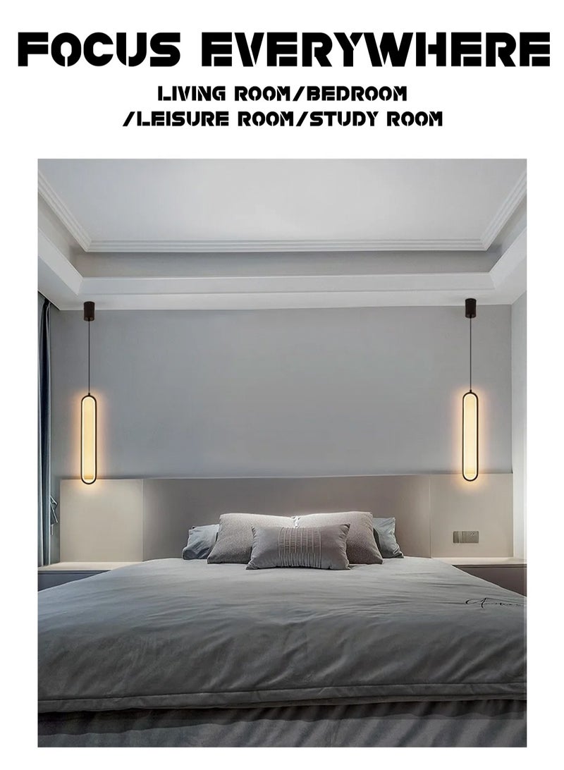 （Warm light）Bedside chandelier light luxury modern simple  room bedroom lamp minimalist long line creative living room background,pendant light