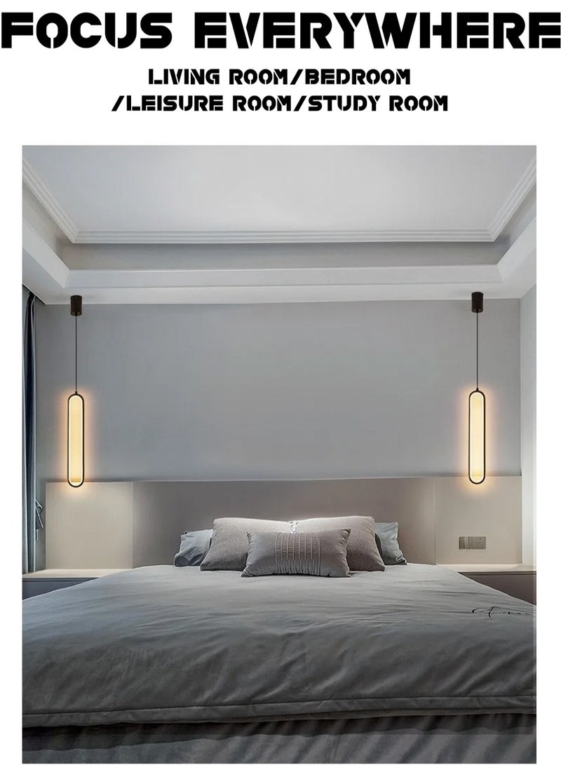 （Cold white light）Bedside chandelier light luxury modern simple  room bedroom lamp minimalist long line creative living room background,pendant light