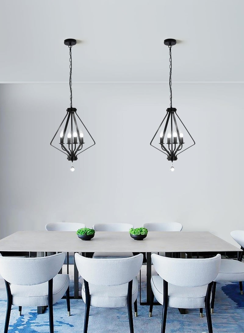 Kitchen Island Pendant Light 45 cm Industrial Modern Lighting with Adjustable Chain 120 cm Silver 4 Lights