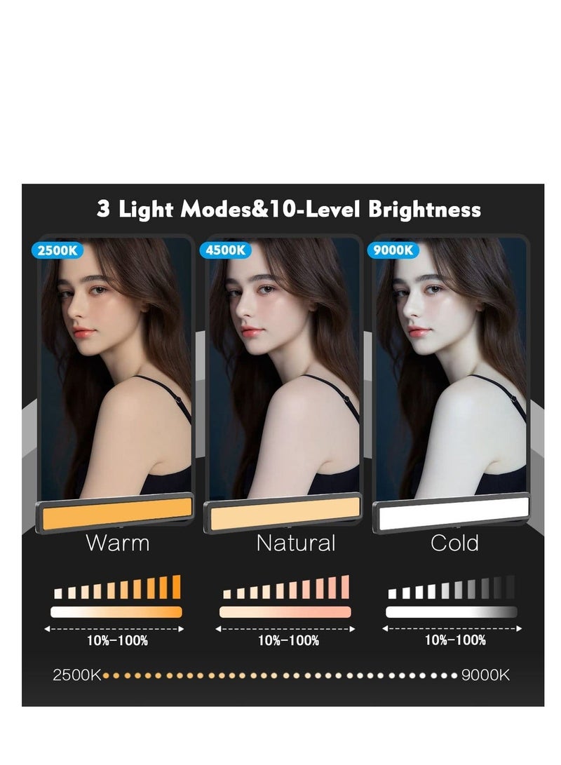Video Conference Lighting For Laptop, Webcam Light for Streaming, Zoom Computer, LED Monitor and Laptop Light, Maximum Brightness 9000K, 3 Modes, 10 Adjustable