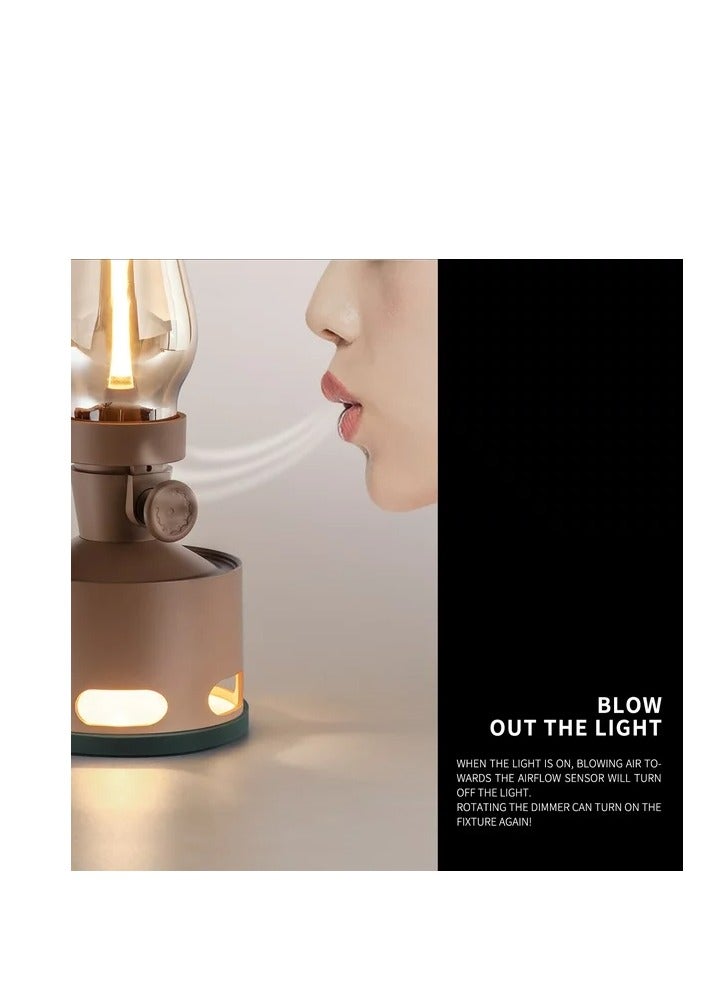 Tubicen OLD DAYS  LED Kerosene Lamp T140004 Khaki & Green 2-Light Cordless LED Oil Lamp