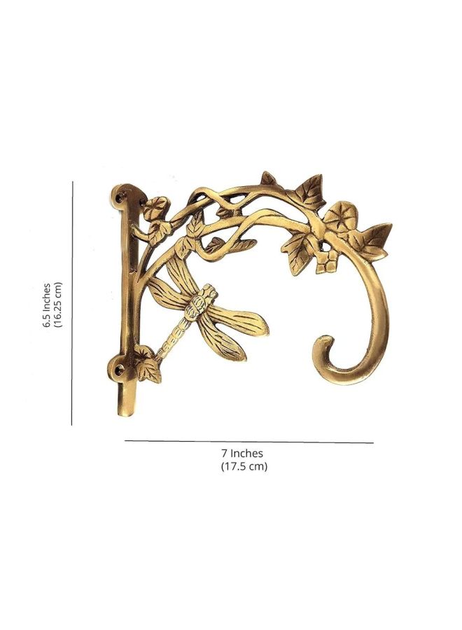 Dragon Fly Style Wall Lantern Diya Hanger Gold 17.5x16.25cm