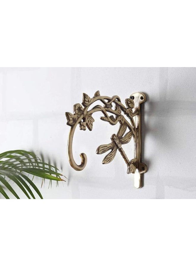 Dragon Fly Style Wall Lantern Diya Hanger Gold 17.5x16.25cm