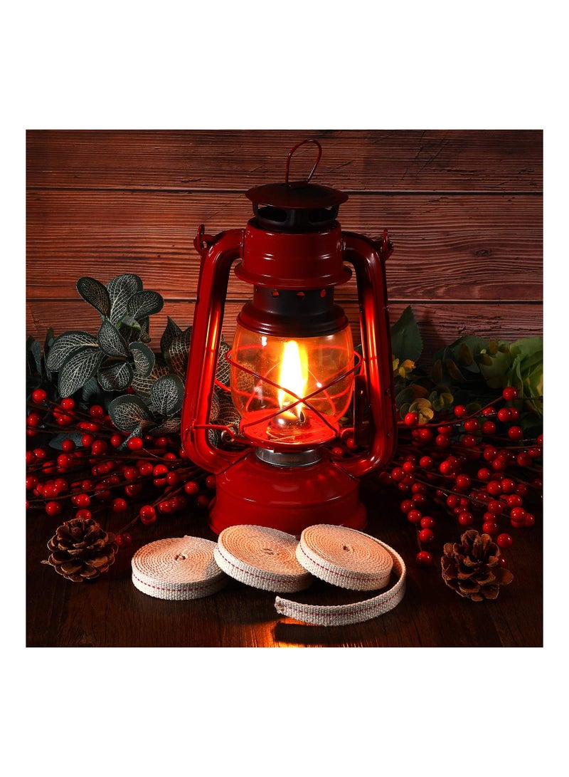 5 Rolls Oil Lamp Wick Replacement Flat Lantern Wicks Stitched Candle Burner Accessories Supplies Refills for Lamps and Burners 15 Feet Red 3.28