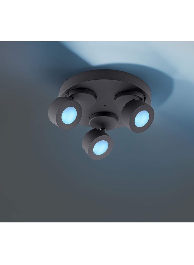 Spot SANCHO,3x 3w Color Adjustable Black LED Circular