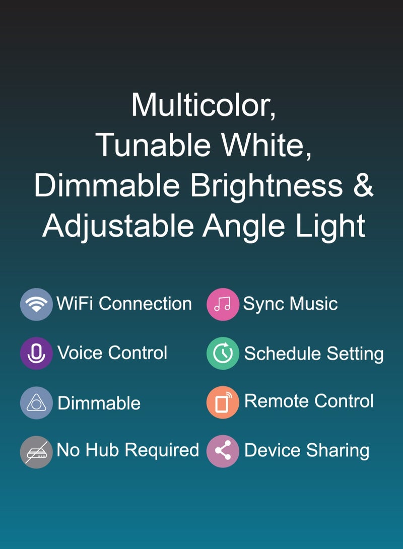 Saska smart wi-fi led downlight laza 5w tunable white dimmable color changing adjustable angle recessed Light ceiling lighting fixtures works with alexa and google home