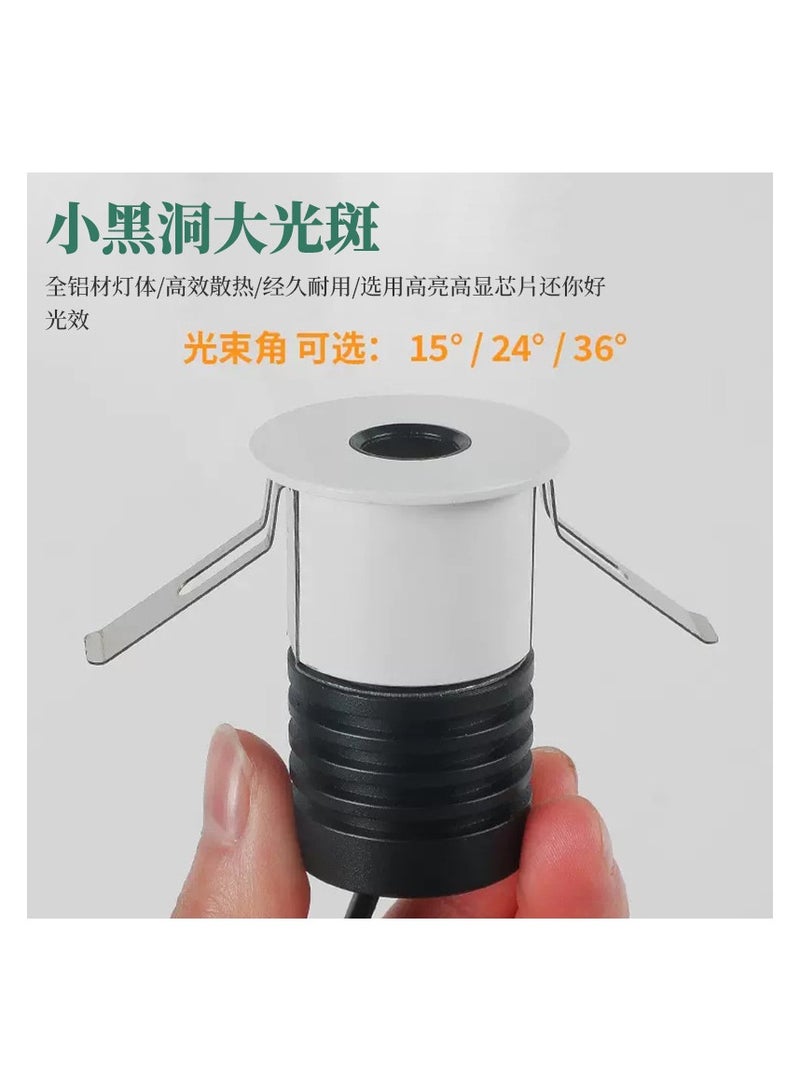 Mini Spotlight LED Spotlight Small Opening Display Cabinet Bull's Eye Lamp Embedded Anti-Glare Wine Cabinet Lamp
